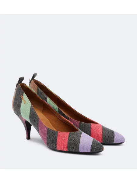 Pantofi cu toc Versace cu dungi