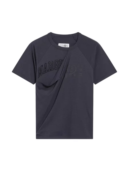 Koszulka Mm6 Maison Margiela z przetarciami niebieska