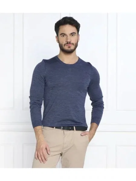 BOSS BLACK de lână pulover leno-p negru