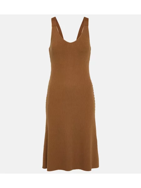 Rochie midi Vince tricotate până la genunchi de costum maro