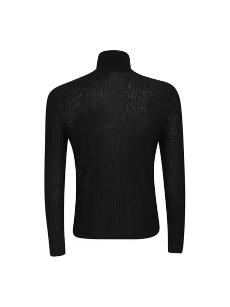 Sweter z golfem Ballantyne wełniany z długim rękawem do golfa czarny