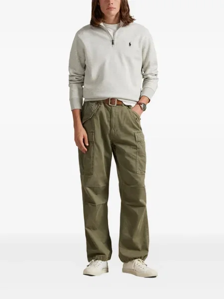 Briaunotas pusiau užtrauktukas zomšinės bokseriai Polo Ralph Lauren balta