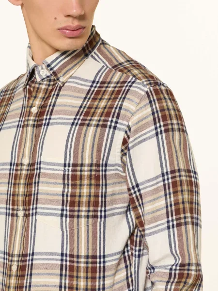 Gant Koszula Flanelowa Windblown Regular Fit beige beżowa