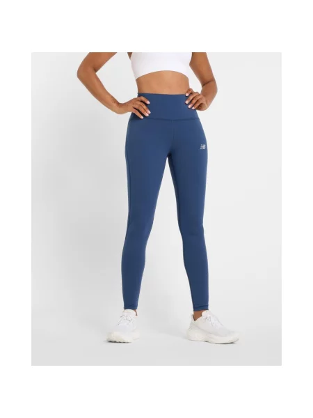 Legginsy długie New Balance Sleek High Rise granatowe M niebieskie