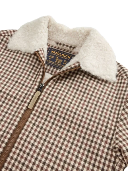 Geacă Woolrich în carouri maro