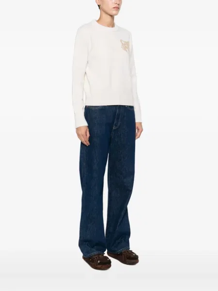 Pulover Maison Kitsune de lână alb