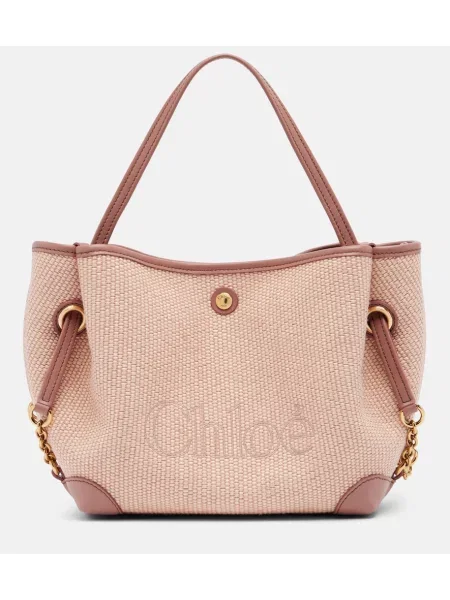 Geantă shopper Chloé din piele bej