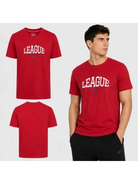 T-SHIRT 4F KOSZULKA SPORTOWA Z NADRUKIEM L czerwona