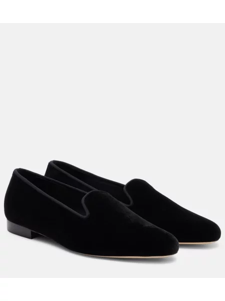 Pantofi loafer Toteme de catifea negru