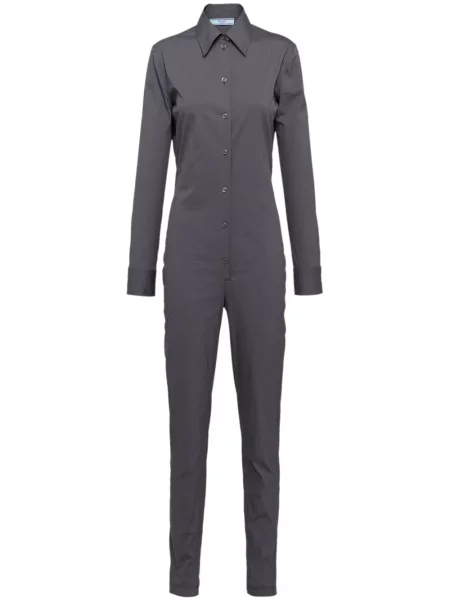 Salopetă Prada cu mâneci lungi lungă gri