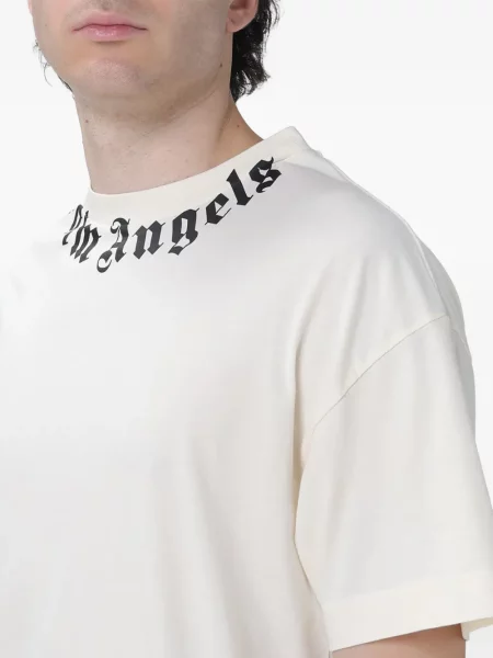 Tricou Palm Angels cu imagine alb