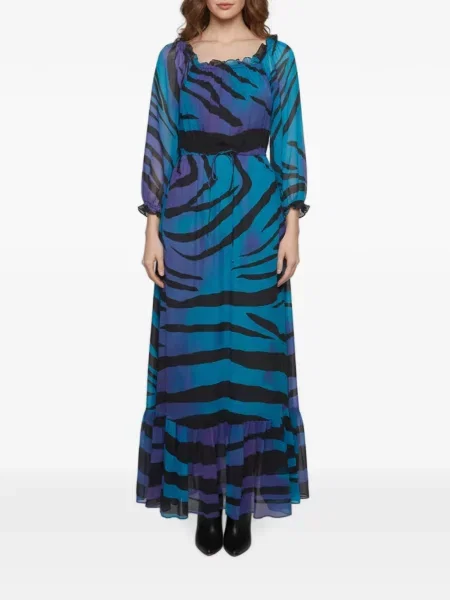 Rochie maxi Dvf Diane Von Furstenberg cu imagine cu imprimeu abstract albastru