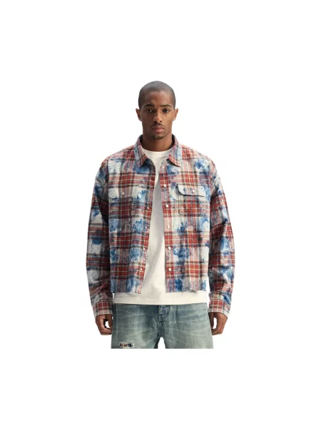 Kurtka koszulowa Purple Brand flanelowa fioletowa