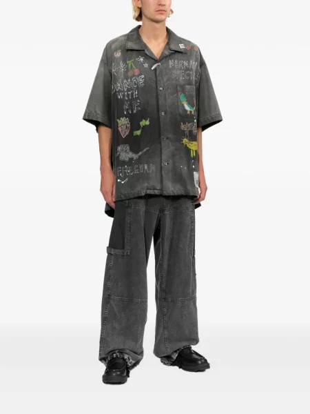 Pantaloni Maison Mihara Yasuhiro cu cordon gri
