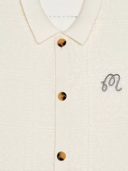 Golf cardigan Malbon Golf tricotate alb