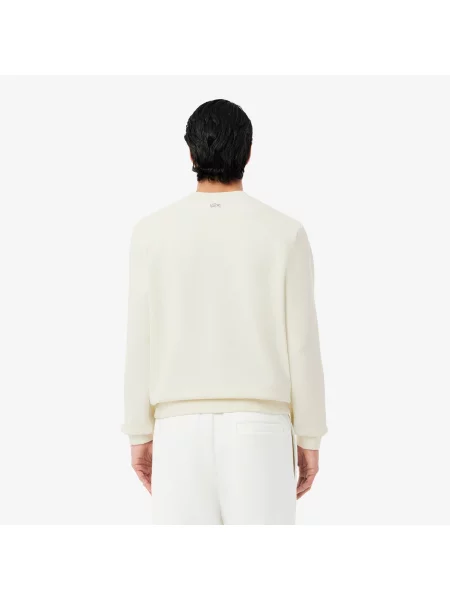 Lacoste Bluza Z Okrągłym Dekoltem Classic Fit biała