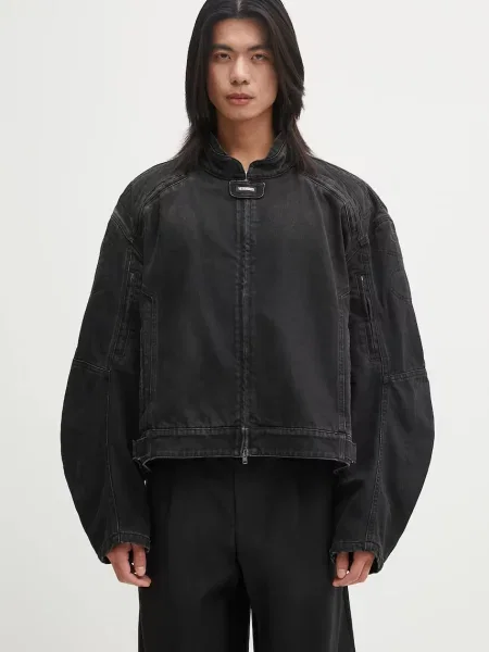 VETEMENTS geacă jeans Racing Denim de tranziție oversize negru