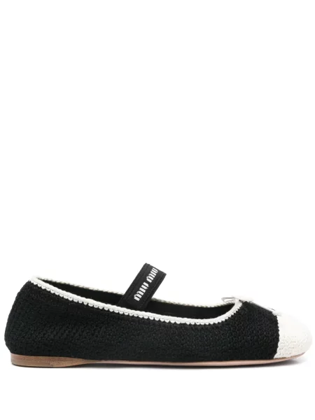 Balerini Miu Miu tricotate negru