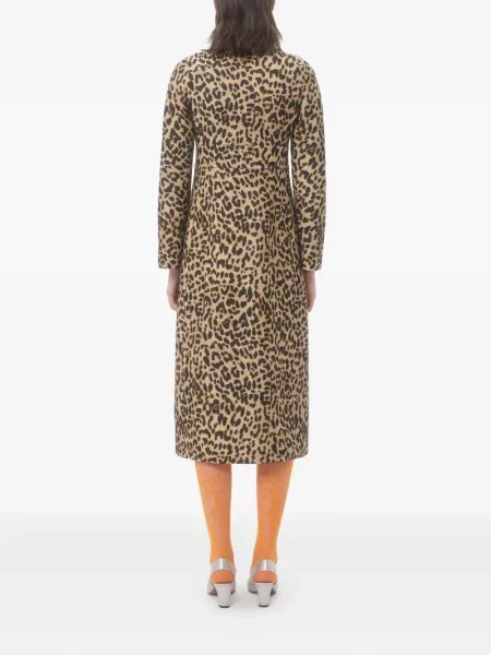 Palton Valentino Garavani cu imagine cu model leopard maro