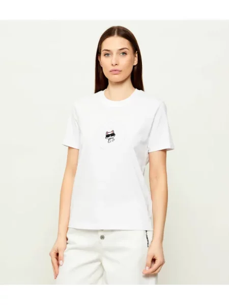 Karl Lagerfeld Tricou Ikon circle alb