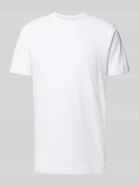 T-shirt z okrągłym prążkowanym dekoltem w zestawie 2 szt. Olymp Level Five biała