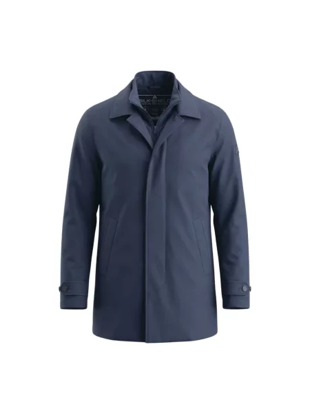 Jedwabny trencz Hèskimo niebieski