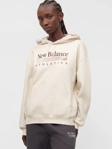 New balance Mikina melírovaná / tmavohnedá / staroružová béžová