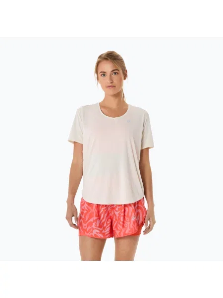 Koszulka do biegania ASICS Road V-Neck birch beżowa