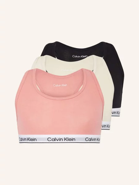 Calvin Klein Bustier Podprsenky Icon Cotton Stretch 3 Kusy V Balení růžová/ krémová růžová