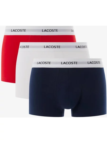Bokserki Lacoste Court granatowe czerwone 3 sztuki S białe