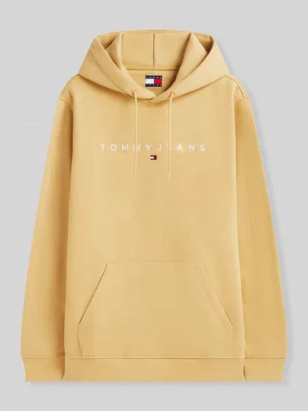Bluza z kapturem o kroju regular fit z napisem z logo Tommy Jeans beżowa
