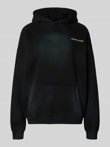 Bluza z kapturem z wyhaftowanym logo Another Cotton Lab czarna
