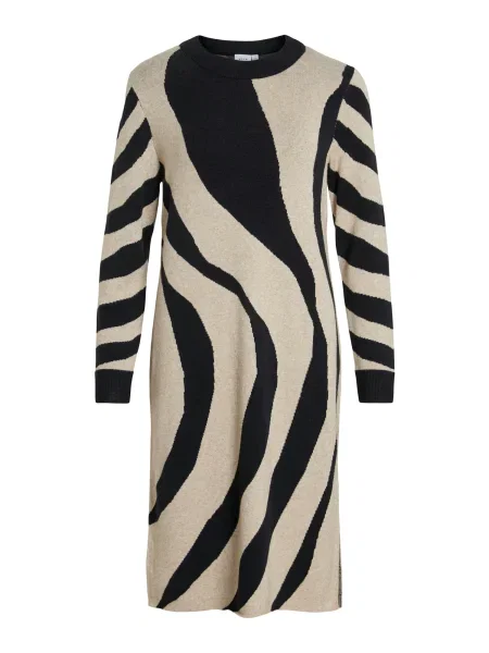 VILA Rochie tricotat VITIF maro cappuccino negru