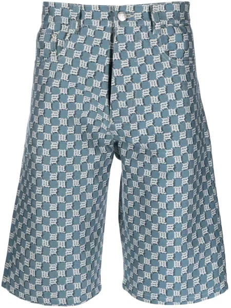 Džínové šortky Misbhv s potiskem modré