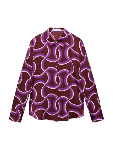 MANGO Bluza IDEALE lila / orhideja / vinsko rdeča bela