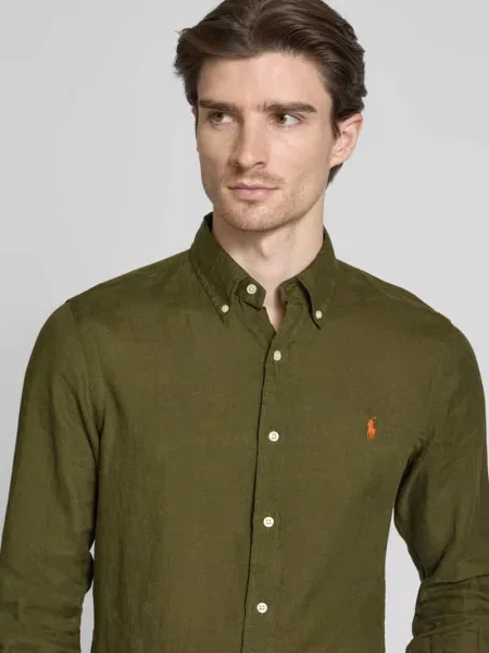 Koszula casualowa o kroju regular fit z czystego lnu Polo Ralph Lauren zielona