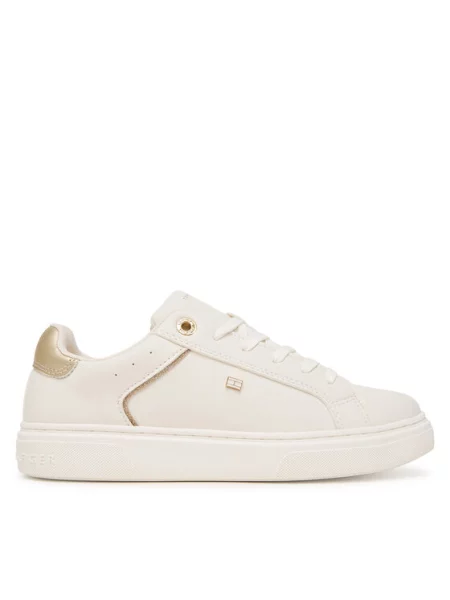 Tommy Hilfiger Sneakersy Low Cut Lace-Up D biela