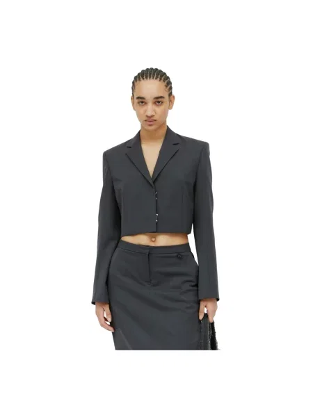 Krótka marynarka Diesel wełniana szara