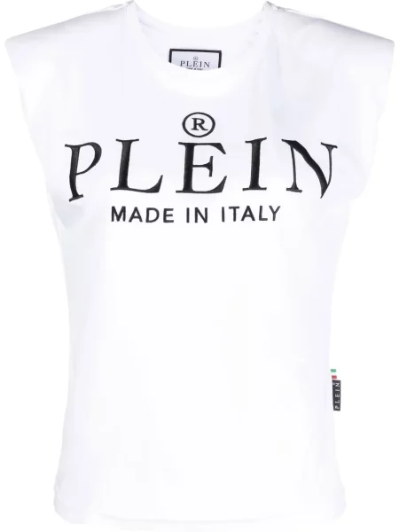 Tricou Philipp Plein cu imagine alb