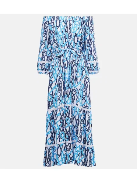 Rochie midi Melissa Odabash cu imagine până la genunchi de costum albastru