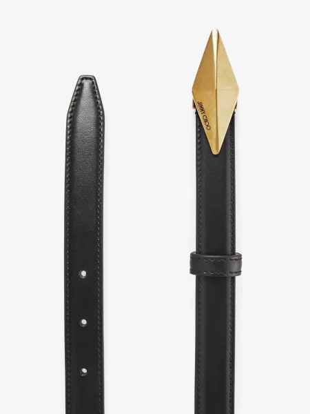 Kožený pásek Jimmy Choo černý