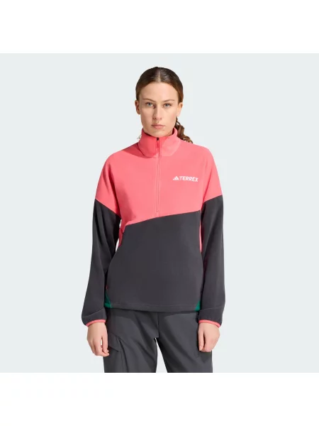 ADIDAS TERREX Športový sveter Multi Climawarm sivá / zelená / ružová čierna