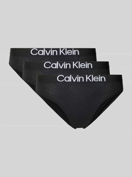 Figi z mieszanki bawełny w zestaw 3 szt. Calvin Klein Underwear czarne