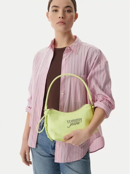Tommy Jeans torebka z imitacji skóry zielona