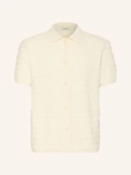 Sandro Koszula Z Krótkim Rękawem Comfort Fit beige beżowa