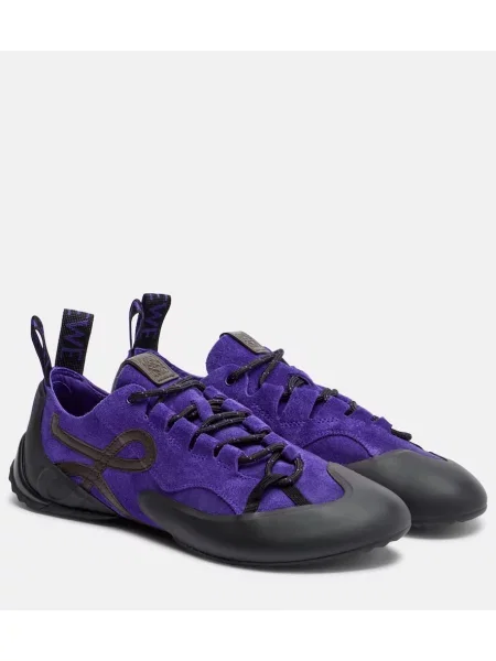 Sneakerși Loewe din piele de căprioară violet
