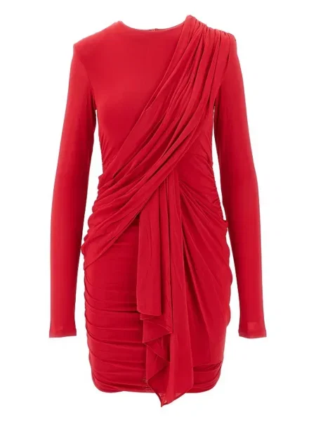 Rochie maxi Isabel Marant drapată lungă de costum roșu