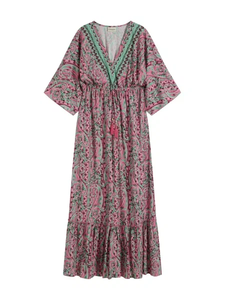 Bonprix Rochie maro închis / deschis / roz / magenta verde