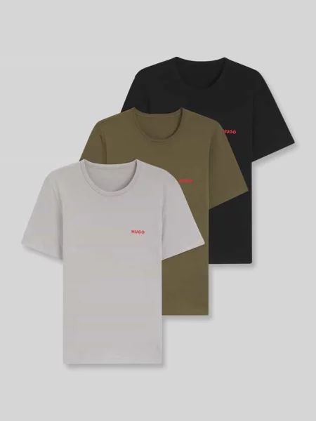 T-shirty o kroju regular fit z czystej bawełny w zestaw 3 szt. Hugo