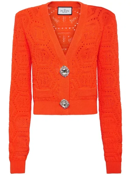 Cardigan Philipp Plein tricotate portocaliu